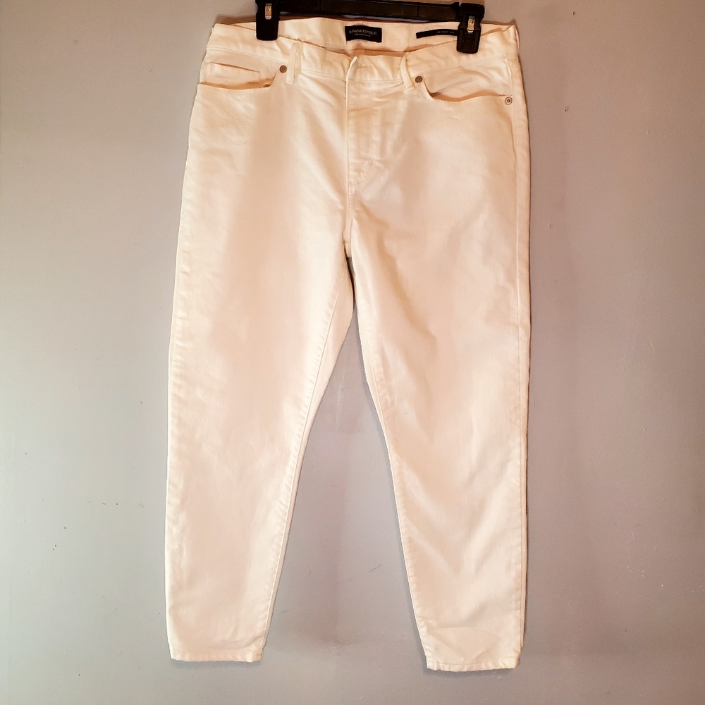 Banana Republic White Skinny Jeans Size 31P